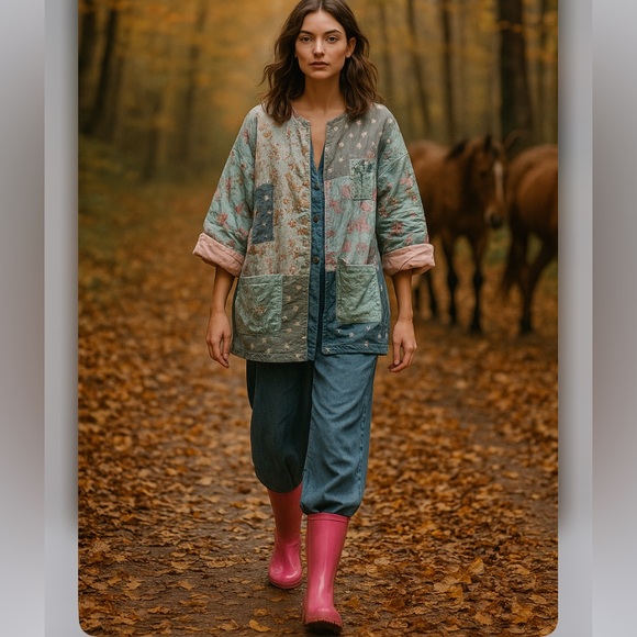 Patchwork quilted reversible jacket - Picture 6 of 17